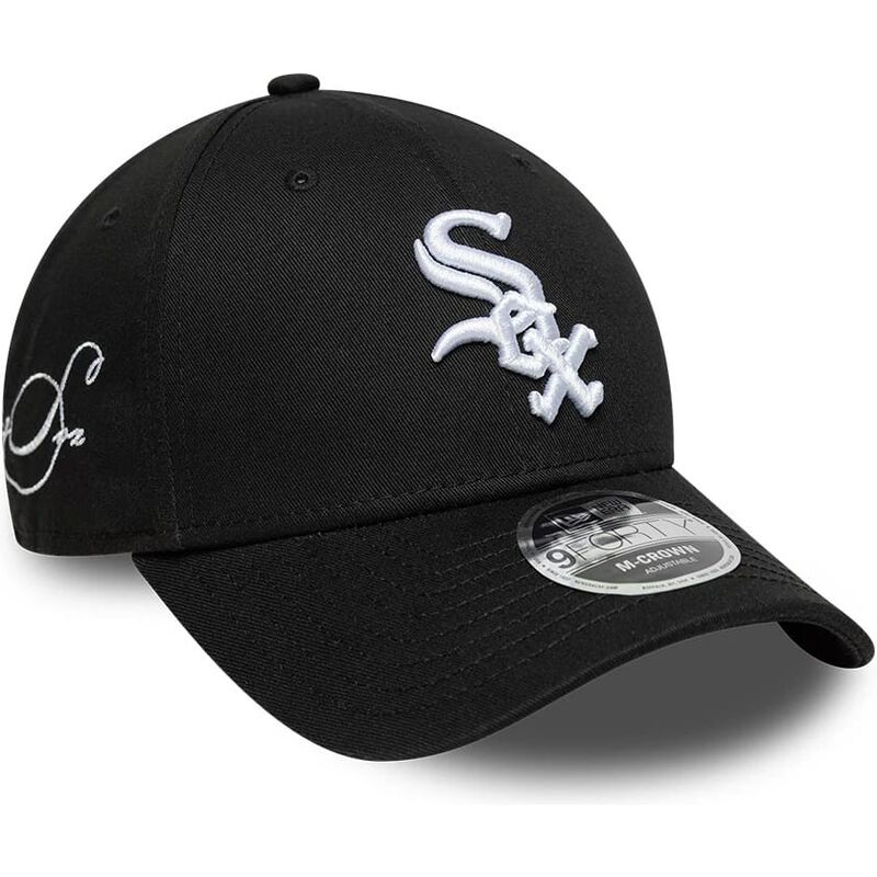 lippikset-kaareva-musta-snapback-9forty-m-crown-side-script-chicago-white-sox-mlb-new-era
