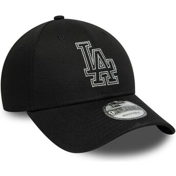 Lippikset kaareva musta säädettävä nauha 9FORTY Metallic Outline Los Angeles Dodgers MLB New Era