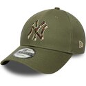 lippikset-kaareva-vihrea-saadettava-nauha-9forty-outline-camo-new-york-yankees-mlb-new-era