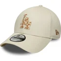 lippikset-kaareva-beige-saadettava-nauha-9forty-faux-pony-infill-los-angeles-dodgers-mlb-new-era