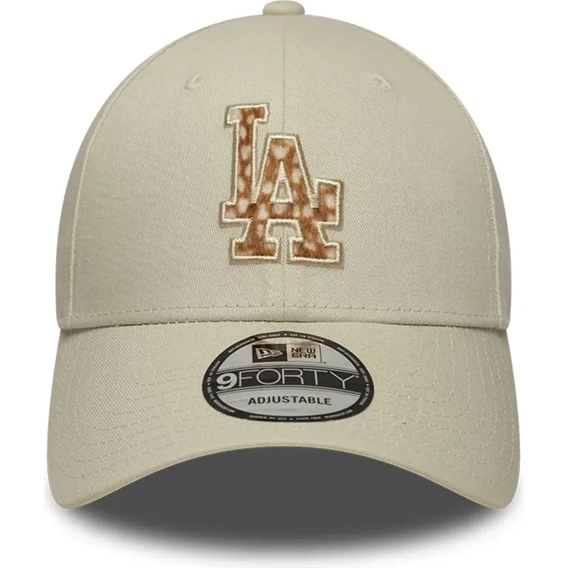lippikset-kaareva-beige-saadettava-nauha-9forty-faux-pony-infill-los-angeles-dodgers-mlb-new-era