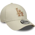 lippikset-kaareva-beige-saadettava-nauha-9forty-faux-pony-infill-los-angeles-dodgers-mlb-new-era
