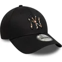 lippikset-kaareva-musta-saadettava-nauha-9forty-faux-pony-infill-new-york-yankees-mlb-new-era