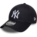 lippikset-kaareva-laivastonsininen-snapback-9forty-m-crown-side-script-new-york-yankees-mlb-new-era