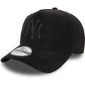 lippikset-kaareva-musta-snapback-e-frame-faux-suede-new-york-yankees-mlb-new-era