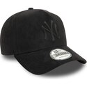 lippikset-kaareva-musta-snapback-e-frame-faux-suede-new-york-yankees-mlb-new-era