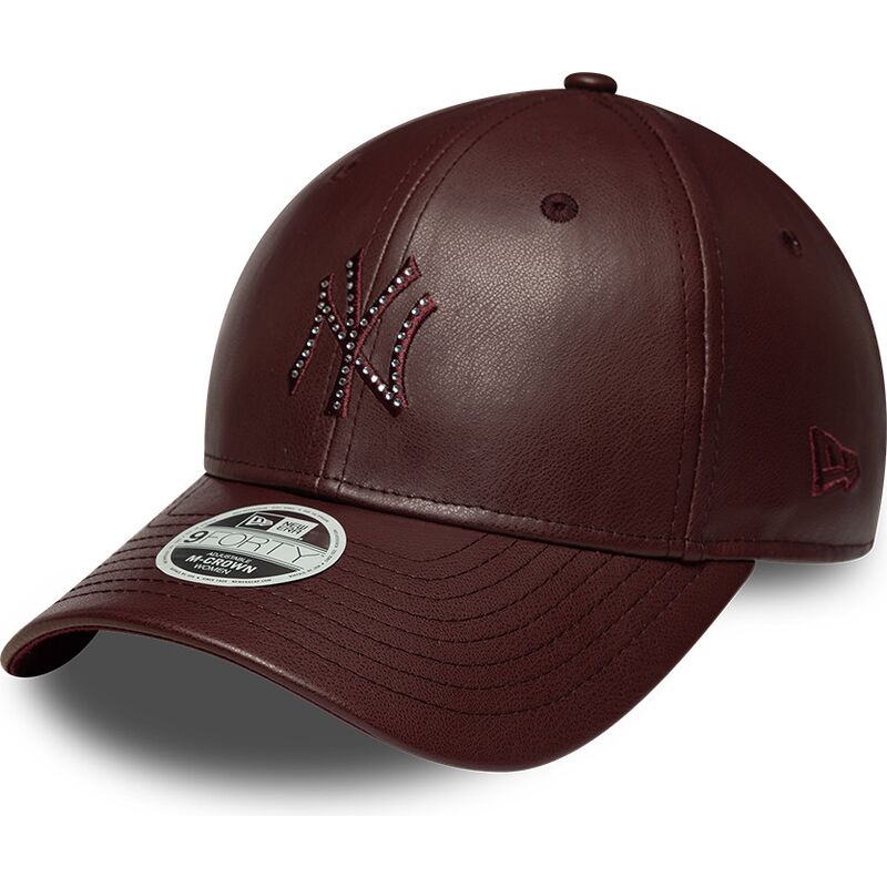 lippikset-kaareva-ruskea-snapback-9forty-m-crown-pu-diamante-new-york-yankees-mlb-new-era