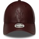 lippikset-kaareva-ruskea-snapback-9forty-m-crown-pu-diamante-new-york-yankees-mlb-new-era