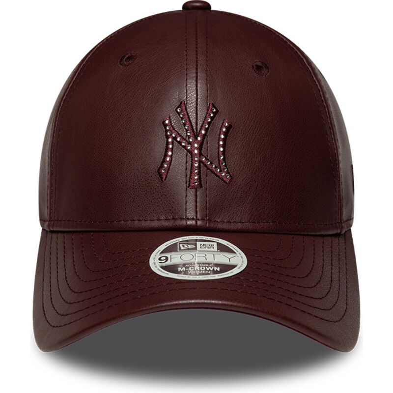 lippikset-kaareva-ruskea-snapback-9forty-m-crown-pu-diamante-new-york-yankees-mlb-new-era
