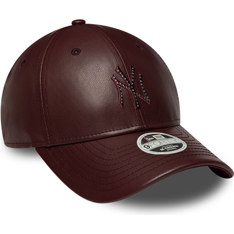 lippikset-kaareva-ruskea-snapback-9forty-m-crown-pu-diamante-new-york-yankees-mlb-new-era
