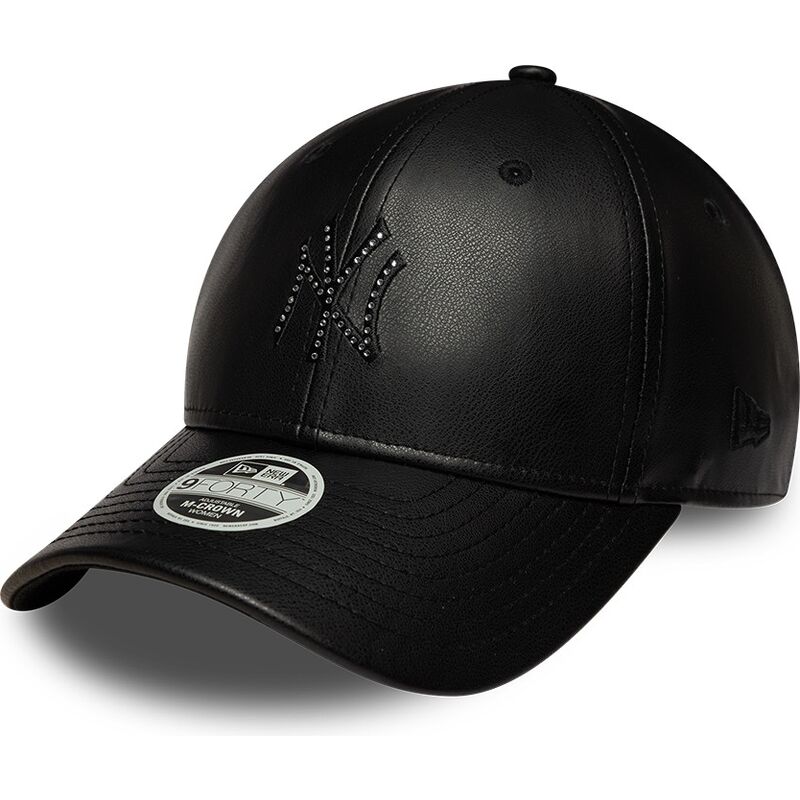 lippikset-kaareva-musta-snapback-9forty-m-crown-pu-diamante-new-york-yankees-mlb-new-era