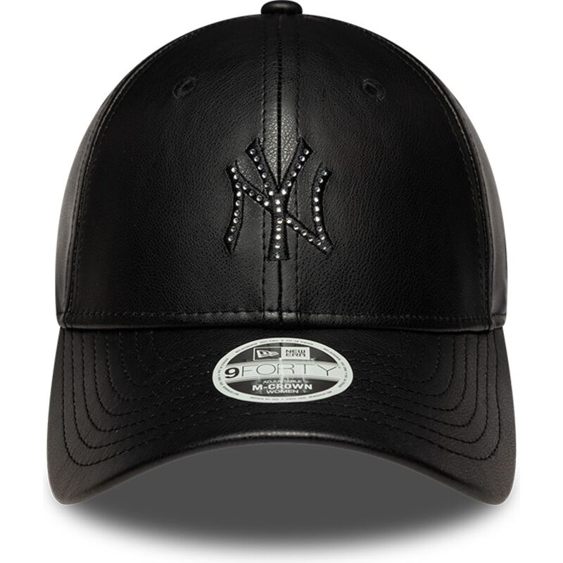 lippikset-kaareva-musta-snapback-9forty-m-crown-pu-diamante-new-york-yankees-mlb-new-era