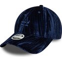 lippikset-kaareva-laivastonsininen-saadettava-nauha-9twenty-velour-los-angeles-dodgers-mlb-new-era