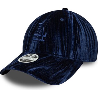 Lippikset kaareva laivastonsininen säädettävä nauha 9TWENTY Velour Los Angeles Dodgers MLB New Era