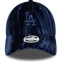 lippikset-kaareva-laivastonsininen-saadettava-nauha-9twenty-velour-los-angeles-dodgers-mlb-new-era
