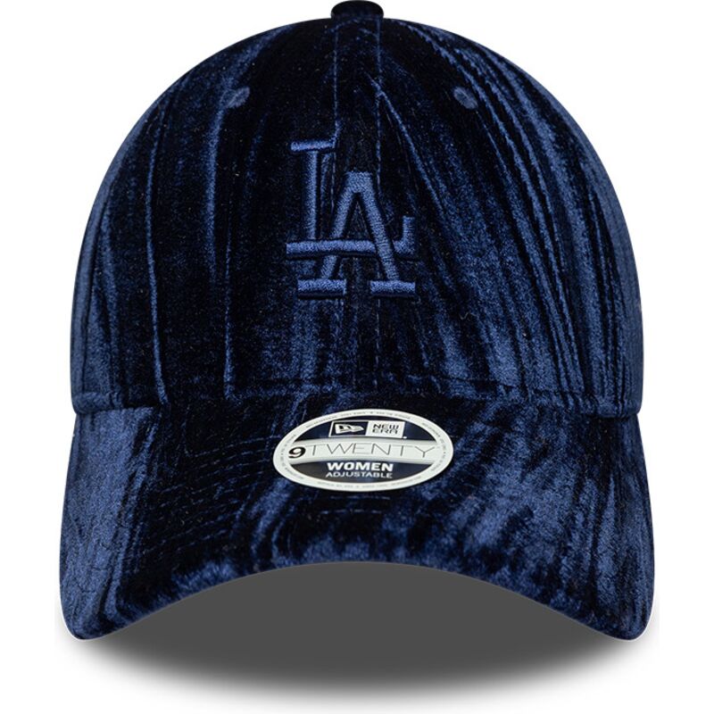 lippikset-kaareva-laivastonsininen-saadettava-nauha-9twenty-velour-los-angeles-dodgers-mlb-new-era
