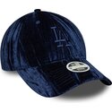 lippikset-kaareva-laivastonsininen-saadettava-nauha-9twenty-velour-los-angeles-dodgers-mlb-new-era