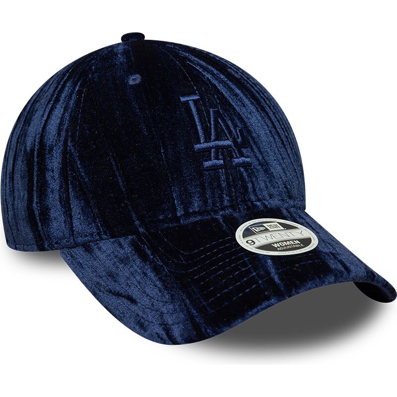 lippikset-kaareva-laivastonsininen-saadettava-nauha-9twenty-velour-los-angeles-dodgers-mlb-new-era