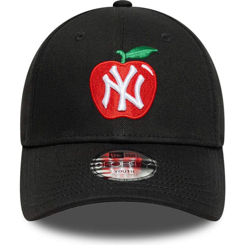 lippikset-kaareva-musta-saadettava-nauha-lapsille-9forty-fruit-icon-apple-new-york-yankees-mlb-new-era