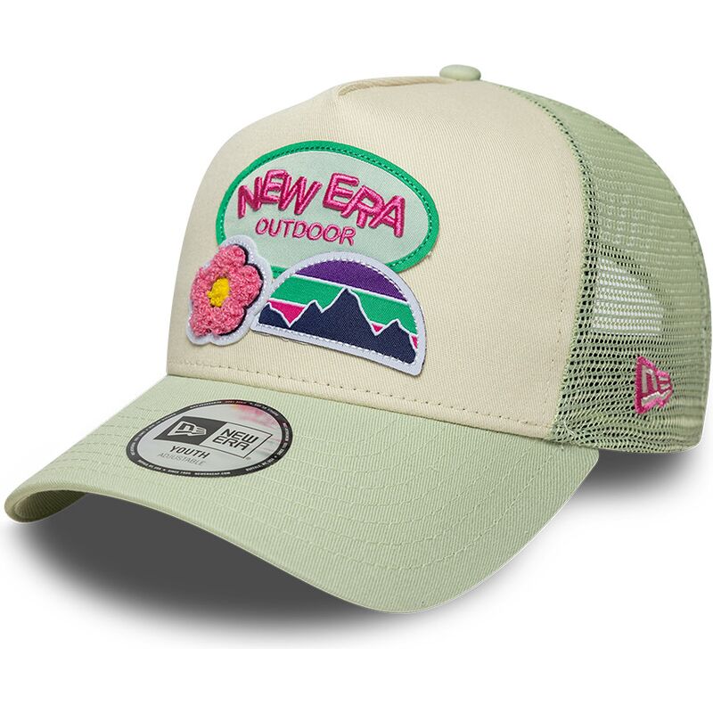 lippikset-kaareva-rekka-vihrea-snapback-lapsille-a-frame-outdoor-new-era