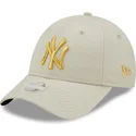 lippikset-kaareva-beige-saadettava-nauha-dorado-9forty-metallic-new-york-yankees-mlb-new-era