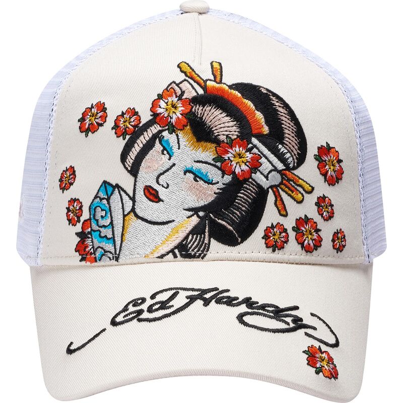 lippikset-kaareva-rekka-beige-snapback-tokyo-geisha-ed-hardy