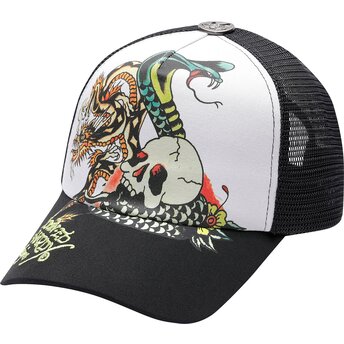 Lippikset kaareva rekka musta snapback Snake And Skull Ed Hardy