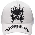 lippikset-kaareva-rekka-valkoinen-snapback-gothic-skull-in-flames-ed-hardy