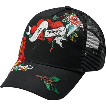 Lippikset kaareva rekka musta snapback Love Ed Ed Hardy