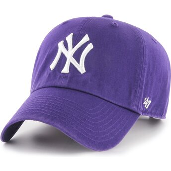 Lippikset kaareva violetti säädettävä nauha Clean Up No Loop Label New York Yankees MLB 47 Brand
