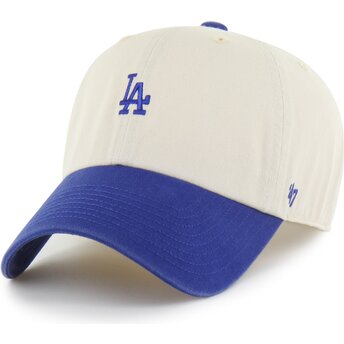 Lippikset kaareva beige säädettävä nauha Clean Up Base Runner Two Tone Los Angeles Dodgers MLB 47 Brand
