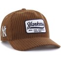 lippikset-kaareva-ruskea-snapback-hitch-rf-cord-patch-new-york-yankees-mlb-47-brand