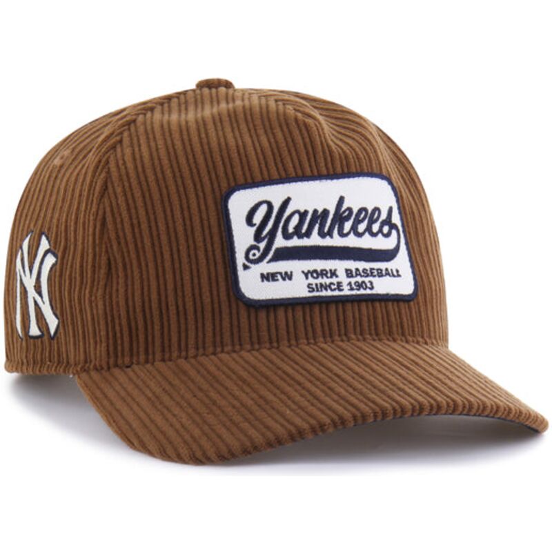 lippikset-kaareva-ruskea-snapback-hitch-rf-cord-patch-new-york-yankees-mlb-47-brand