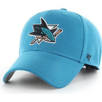 Lippikset kaareva sininen säädettävä nauha MVP Dark Teal San Jose Sharks NHL 47 Brand