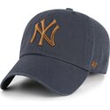 lippikset-kaareva-harmaa-saadettava-nauha-clean-up-contrast-vintage-navy-new-york-yankees-mlb-47-brand