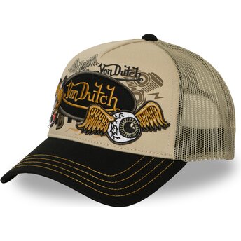 Lippikset kaareva rekka beige snapback PATCHES19 Von Dutch
