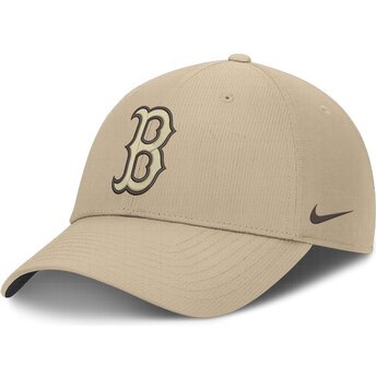 Lippikset kaareva beige säädettävä nauha Club Structured Uv Poly Ripstop Boston Red Sox MLB Nike