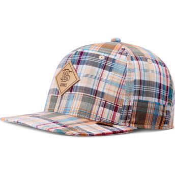 Lippikset litteä monivärinen snapback Patch Check Turquioise Djinns