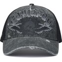 lippikset-kaareva-rekka-harmaa-snapback-flaming-gothic-skull-washed-ed-hardy