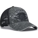 lippikset-kaareva-rekka-harmaa-snapback-flaming-gothic-skull-washed-ed-hardy