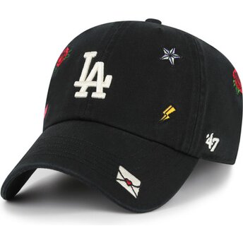 Lippikset kaareva musta säädettävä nauha Clean Up Multi Scatter Los Angeles Dodgers MLB 47 Brand