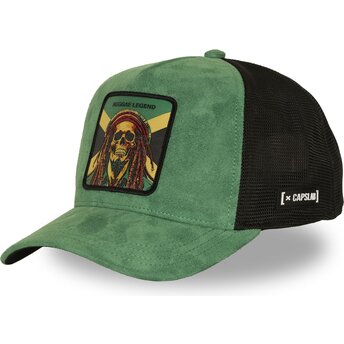 Lippikset kaareva rekka vihreä snapback Reggae Legend STA1 REG Bob Marley Kuuluisuudet Capslab