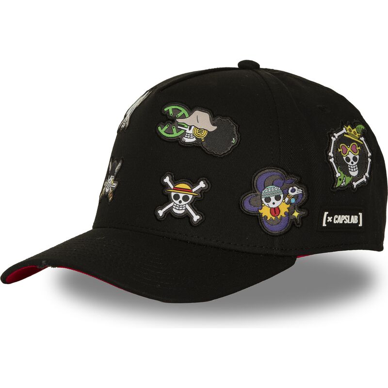 lippikset-kaareva-musta-snapback-op8-fla-olkihattujen-merirosvojengi-one-piece-capslab