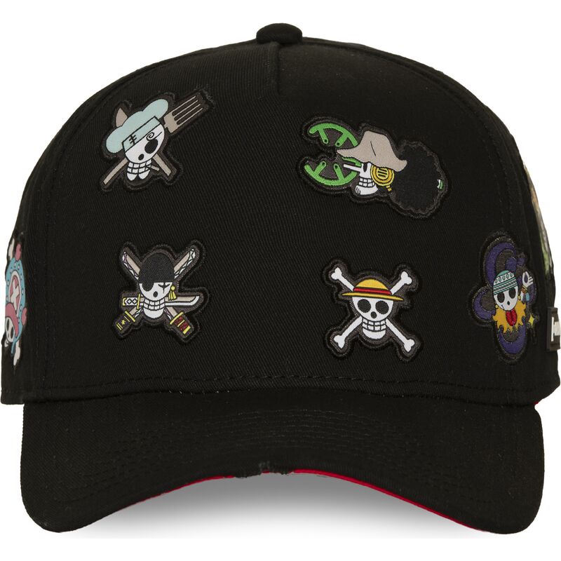 lippikset-kaareva-musta-snapback-op8-fla-olkihattujen-merirosvojengi-one-piece-capslab