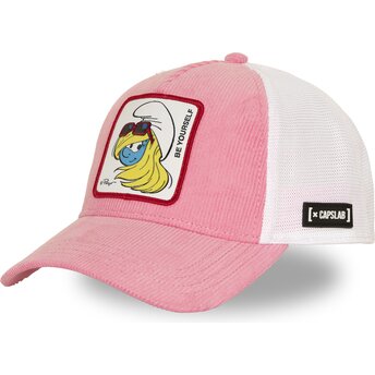 Lippikset kaareva rekka vaaleanpunainen snapback SMU3 SOF Smurffiina Smurffit Capslab