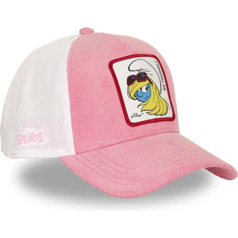 lippikset-kaareva-rekka-vaaleanpunainen-snapback-smu3-sof-smurffiina-smurffit-capslab