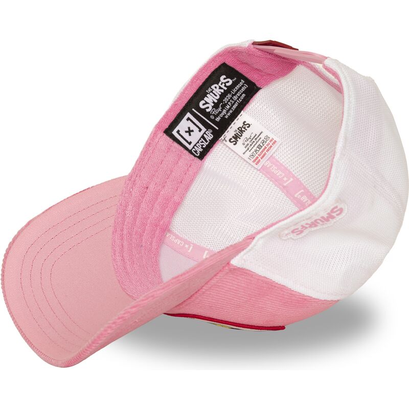 lippikset-kaareva-rekka-vaaleanpunainen-snapback-smu3-sof-smurffiina-smurffit-capslab