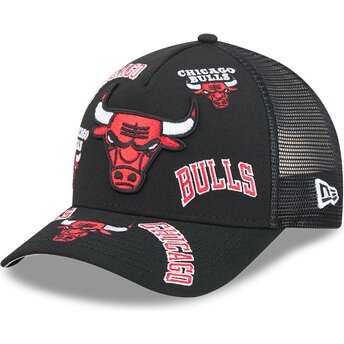 Lippikset kaareva rekka musta snapback 9FORTY M-Crown A Frame All Over Chicago Bulls NBA New Era