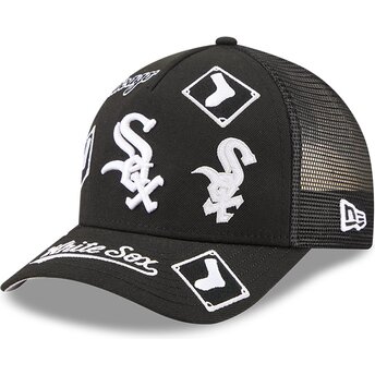 Lippikset kaareva rekka musta snapback 9FORTY M-Crown A Frame All Over Chicago White Sox MLB New Era