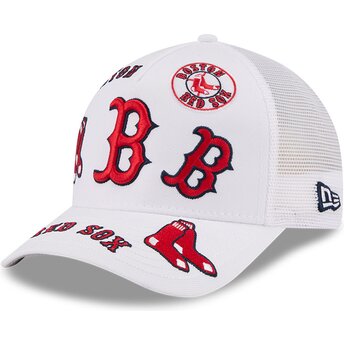 Lippikset kaareva rekka valkoinen snapback 9FORTY M-Crown A Frame All Over Boston Red Sox MLB New Era